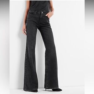 NWT EXPRESS Women's Mid Rise Washed Black 70s Flare Jeans Size 12R